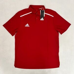 Adidas Aeroready Mens Polo Shirt Size L Red White Quick Dry Short Sleeve NWT